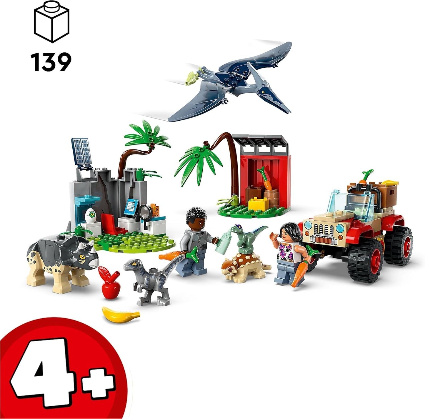 LEGO Jurassic World Rescue Center voor Baby Dinosaurs, set met kleine dinosaurusfiguren waaronder Triceratops, Ankylosaurus en Velociraptor, bouwcadeau voor jongens en meisjes vanaf 4 jaar 76963 Bouwsets Besuche den LEGO-Store