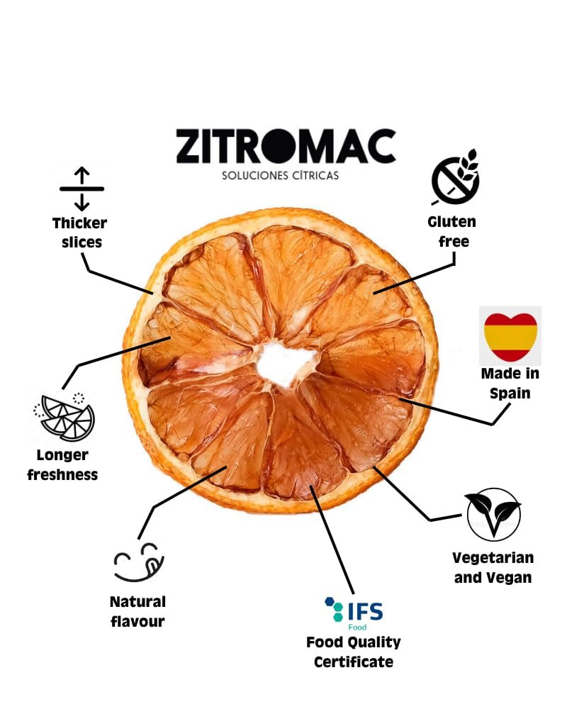 45g Gedroogde Citroenschijfjes, Gedroogde Fruitschijfjes voor Cocktails, Gedroogde Citroen voor Kerstdecoratie, Glühwein, Thee, Bakken|100% Natuurlijke Gedroogde Citroenen Gedehydrateerde Producten Naty Shop