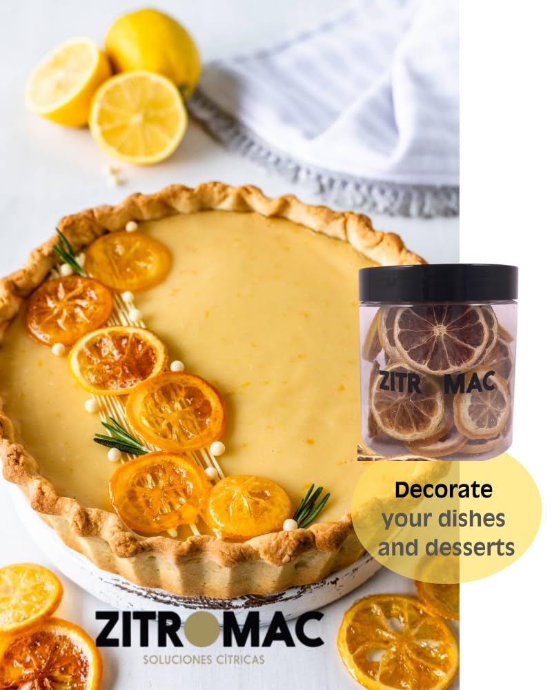 45g Gedroogde Citroenschijfjes, Gedroogde Fruitschijfjes voor Cocktails, Gedroogde Citroen voor Kerstdecoratie, Glühwein, Thee, Bakken|100% Natuurlijke Gedroogde Citroenen Gedehydrateerde Producten Naty Shop