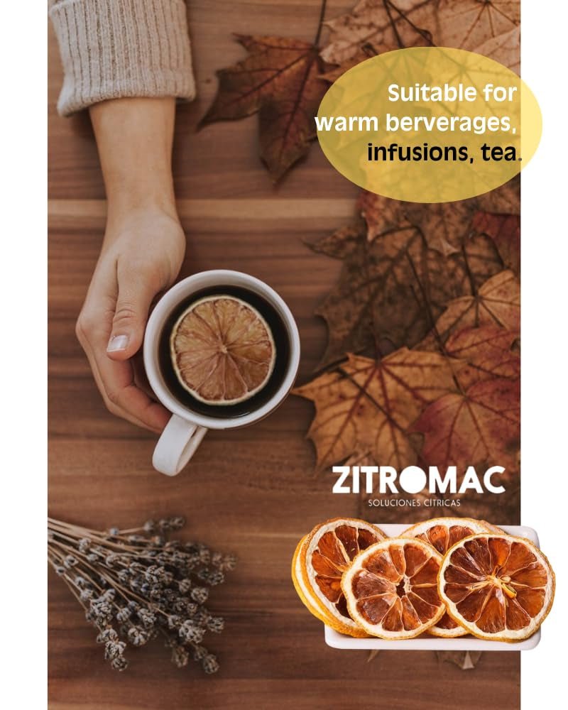 45g Gedroogde Citroenschijfjes, Gedroogde Fruitschijfjes voor Cocktails, Gedroogde Citroen voor Kerstdecoratie, Glühwein, Thee, Bakken|100% Natuurlijke Gedroogde Citroenen Gedehydrateerde Producten Naty Shop
