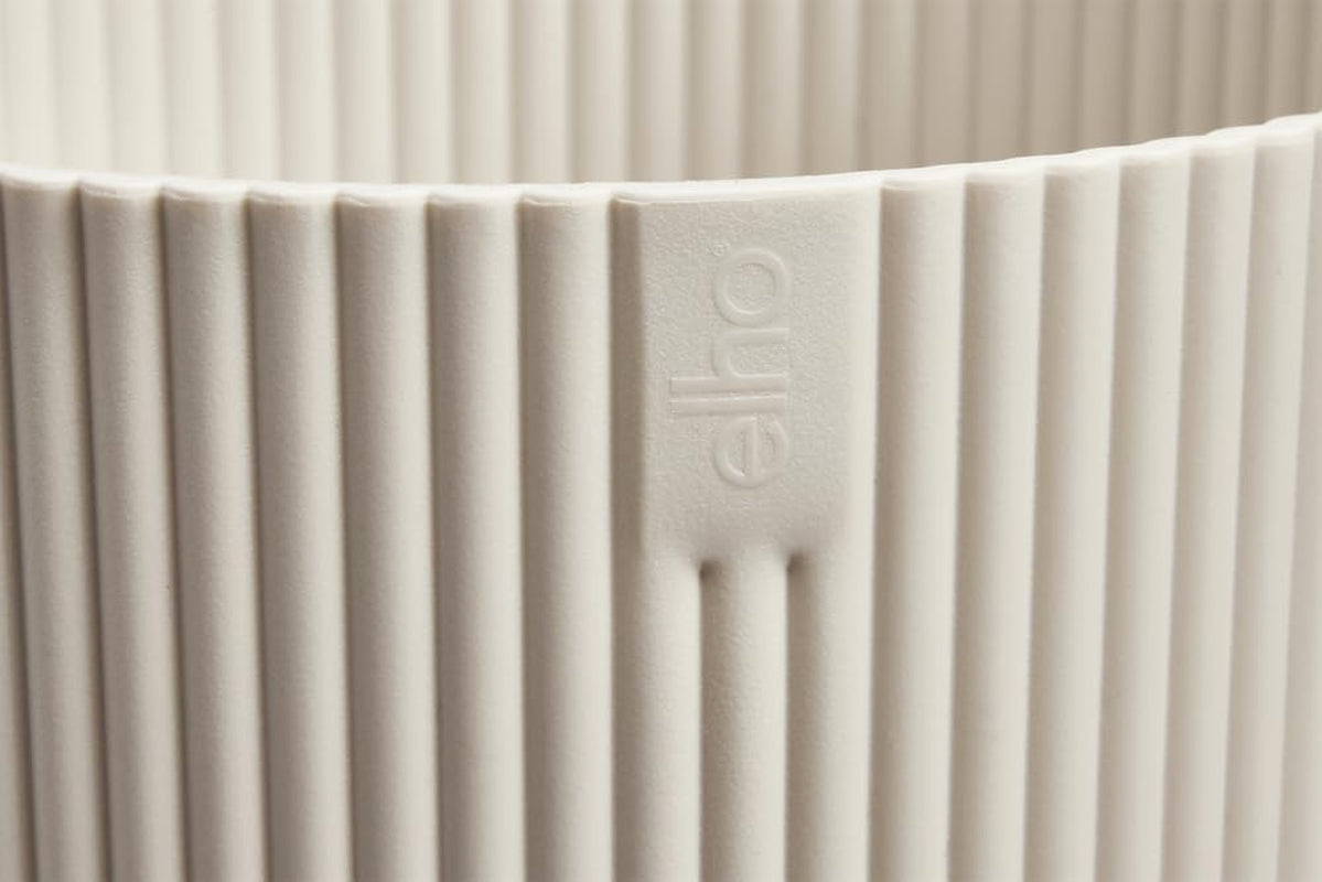 elho Vibes Fold Bowl 25 - Bloempotten voor binnen - 100% gerecycled plastic - Ø 24,9 x H 12,1 cm - Wit/Wit linnen