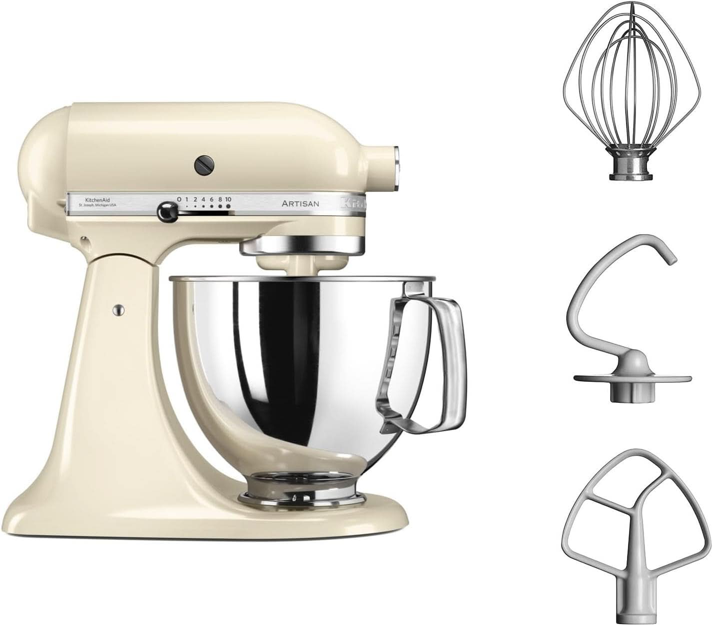 KitchenAid Artisan 5KSM125EER kommixer, 300W, 4,8L Naty Shop Crème