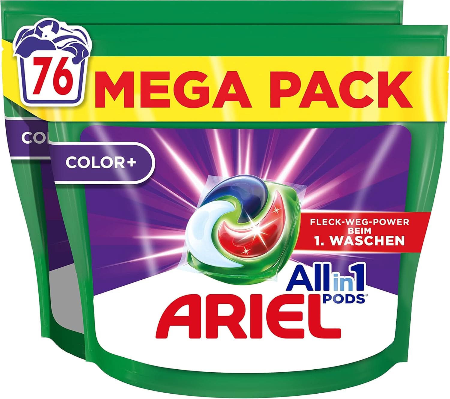 Wasmiddel Ariel PODS All-In-1, 76 wasbeurten, kleurwasmiddel, heldere reiniging Wasmiddelen Rufe Naty Shop 76 capsules Model Vorige