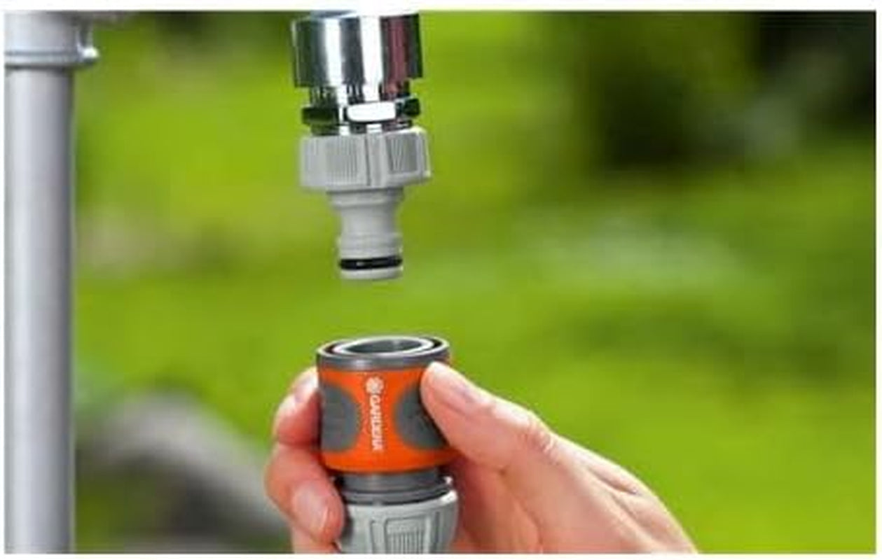 Gardena Koppelingsset: Slangkoppeling voor 13 mm (1/2 inch) en 15 mm (5/8 inch) verlenging, zelfs onder hoge waterdruk, eenvoudige montage (18283-20)