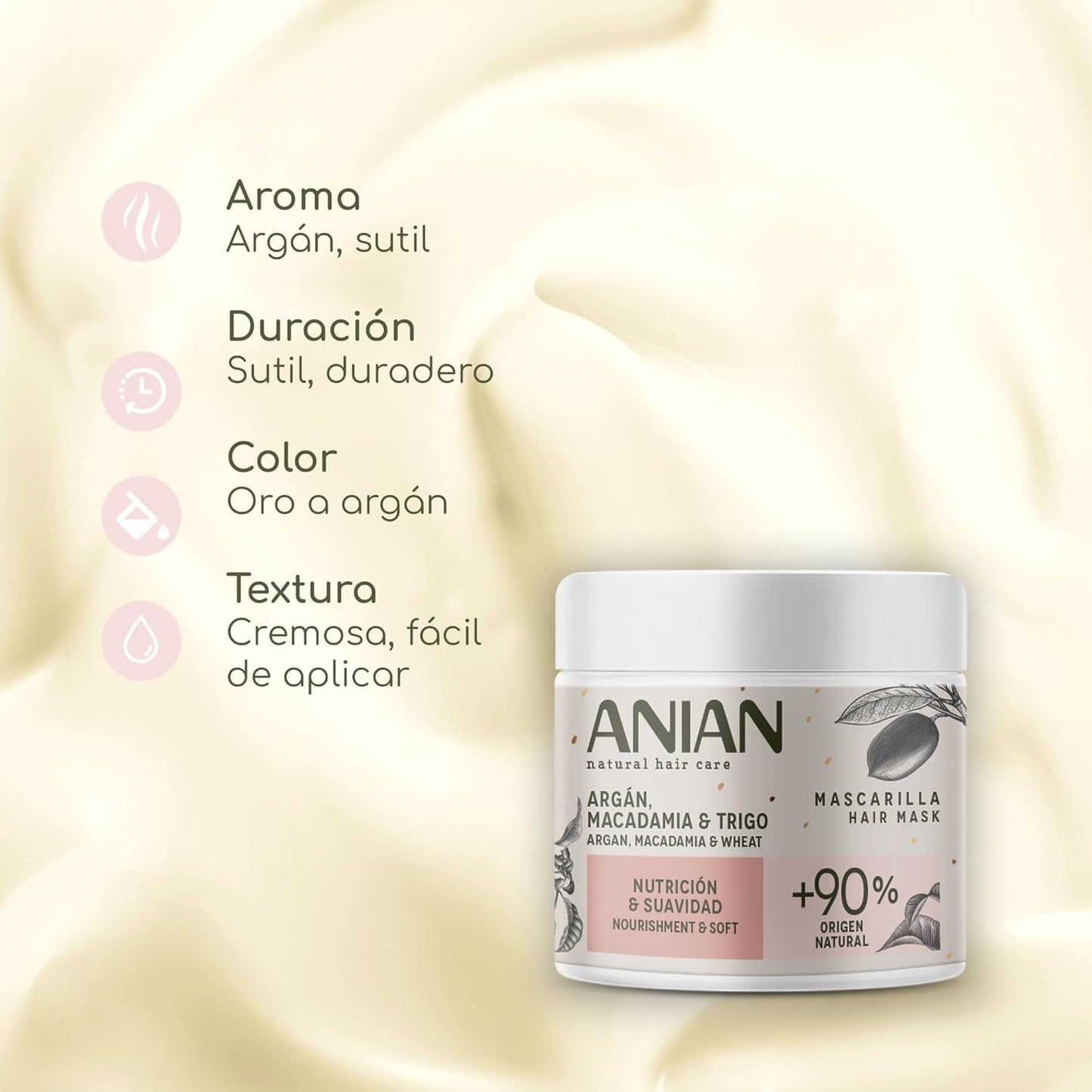 ARGÁN nutrition y suavidad mascarilla 350 ml Haarmasker Naty Shop