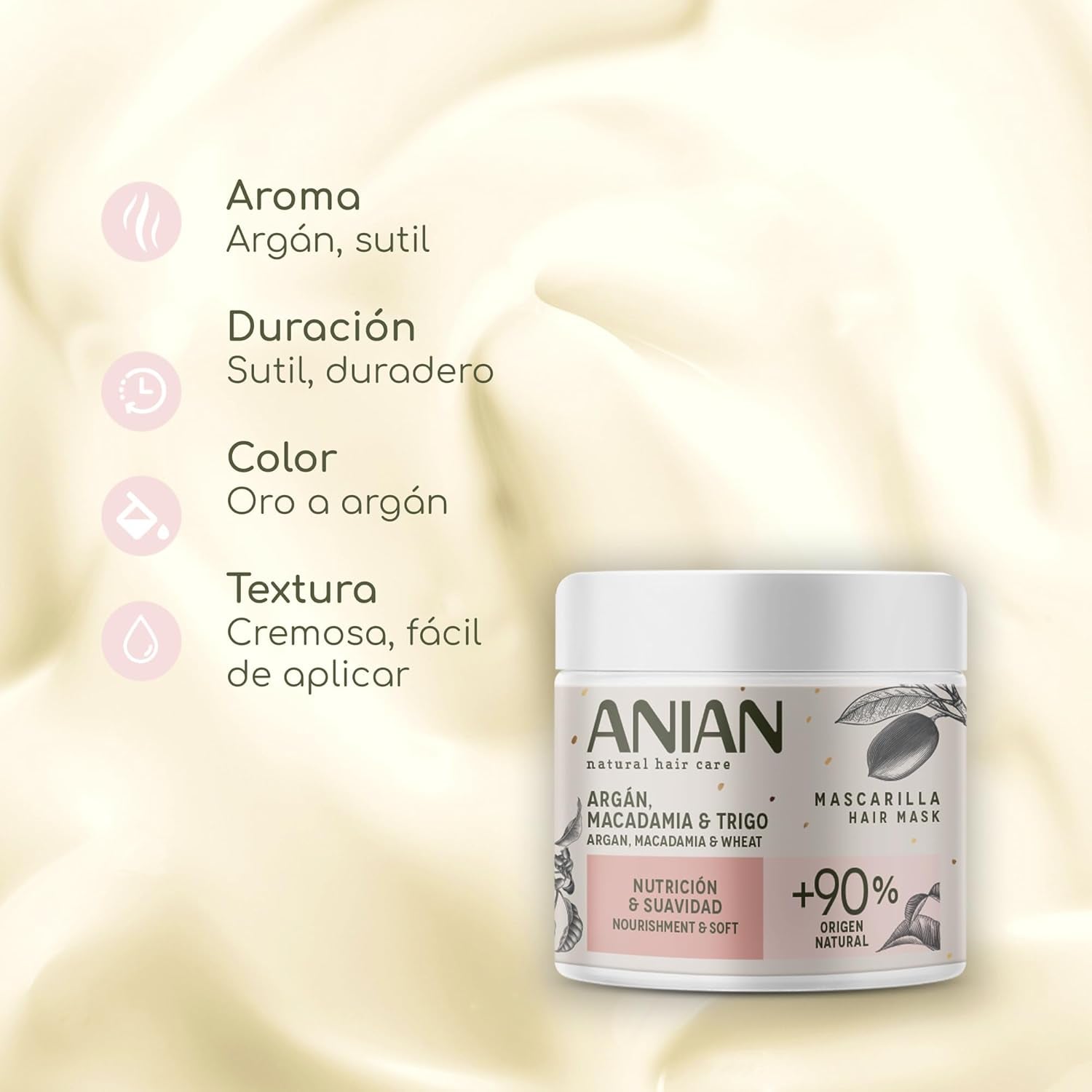 ARGÁN nutrition y suavidad mascarilla 350 ml Haarmasker Naty Shop