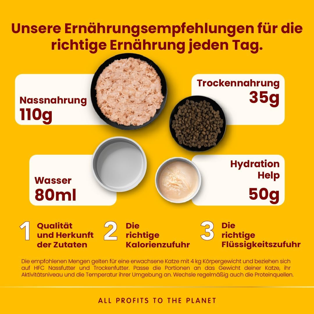 almo nature HFC Hydration Help Nat kattenvoer - kippensoep en kipfilets - geschikt voor menselijk gebruik, glutenvrij, monoproteïne, 50 g, 24 stuks, 1,2 kg