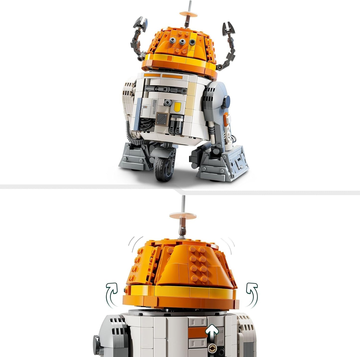LEGO Star Wars figuur 75416 Ahsoka Astromech Droid Chopper (C1-10P) - speelgoed met beweegbaar hoofd, afneembare armen en centraal wiel - cadeau voor Ahsoka-fans, jongens en meisjes vanaf 10 jaar Bouwsets Besuche den LEGO-Store