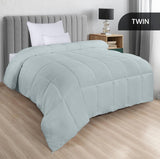 Utopia Bedding All Season-dekbed 250g/m² Pluche gesiliconiseerde vezelvulling tweepersoonsbed in doos gestikt (tweepersoonsbed XL lichtgrijs) Naty Shop Quilts & Quilts