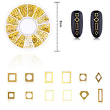 4 Dozen Nagel Art Strass, 3D Nagel Art Decoraties, Mix Größe Nagel Perlen Glitter Strass Goud Metall Hohlniet Nagelkunst Stern Mond Sonne Nagel Zubehör Für DIY Nageldesign