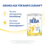 BEBA 2 - Opvolgmelk na 6 maanden, met 5 HMO-complex, leeftijdsafhankelijk eiwitgehalte, lactosevrij, palmolievrij, visolievrij, babyvoeding, babymelkpoeder, verpakking van 3 (3 x 800 g)