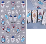 JMEOWIO Nagelsticker Weihnachten 6 Blatt Nail Art Sticker Selbstklebend Nagelaufkleber Schneeflocke Winter Urlaub Süß Decoratie Nageldesign Zubehör