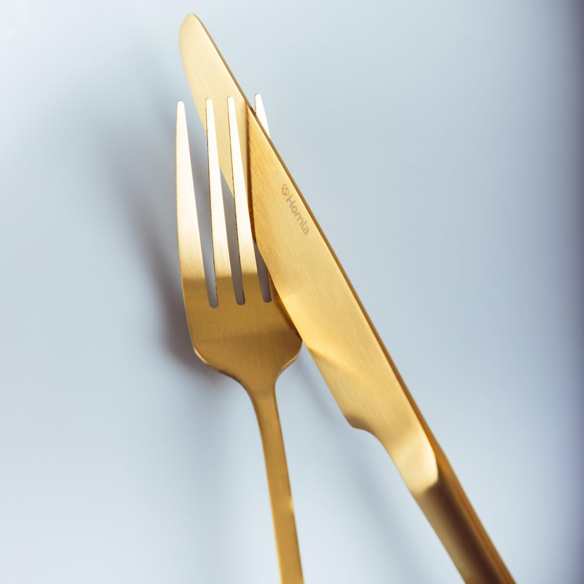 HOMLA Abele Besteckset voor vier personen 16-Teilig Edelstahl Hygienisch Elegant Leicht Zu Reinigen Gold Kitchen Naty Shop