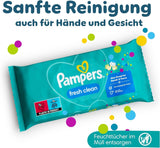 Pampers Fresh Clean Wet Wipes, 1872 doekjes (36x52 stuks), licht geparfumeerd, ook geschikt voor handen en gezicht