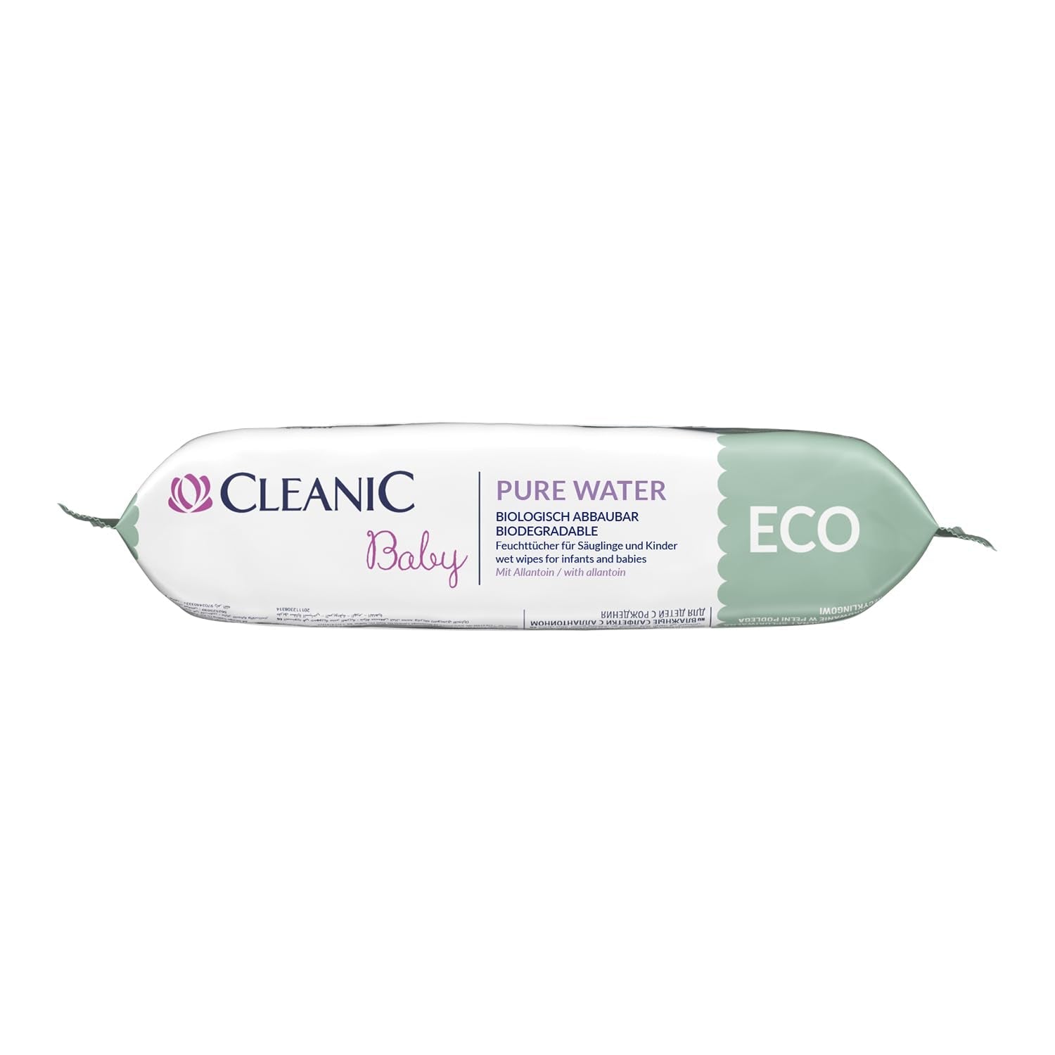Cleanic Baby Eco Pure Water Vochtige Doekjes – (1 x 50 st.) Vochtige doekjes voor kinderen en zuigelingen – geurvrij, doorspoelbaar, gevoelige huid – 50 st.