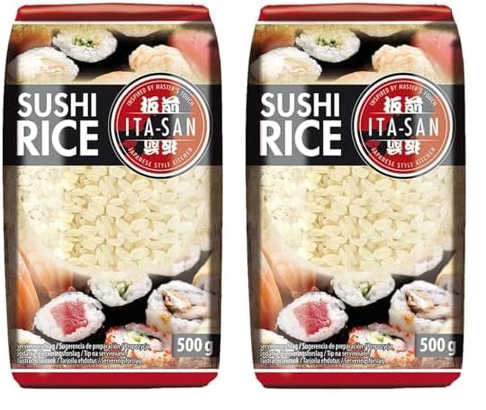 ITA-SAN Sushirijst, rondkorrelige, topkwaliteit, 100% pure variëteit, snelle en gemakkelijke bereiding, veganistisch, halal, glutenvrij (1 x 500 g)