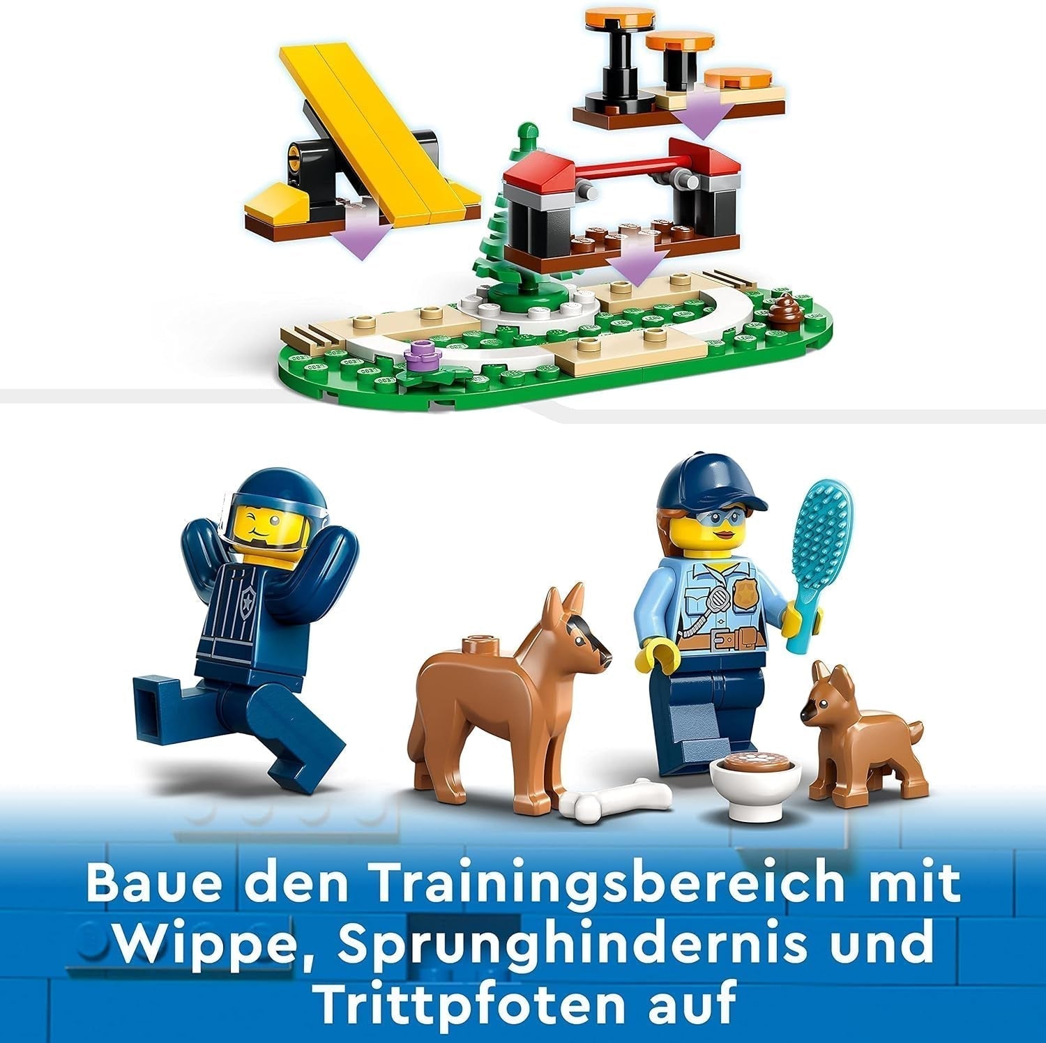 LEGO 60369 City Mobiele Politiehondentraining, speelgoedpolitieauto met aanhanger, honden- en puppyfiguren, dierenset voor kinderen vanaf 5 jaar Bouwsets Besuche in LEGO-Store