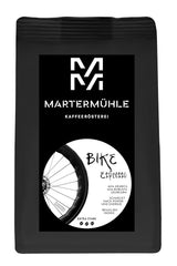 Espressobonen Martermühle Bike 500g Sterk | Arabica/Robusta | Smaken: Macadamianoten, melkchocolade | Licht gebrande hele espressobonen, lage zuurgraad