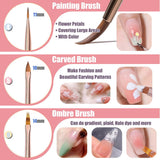 10 Stück Nail-Art-Pinsel, Nagel-Gel-Nagellack-Malpinsel, Zeichenstift, Nagel-Liner-Pinsel en Nagel-Dotting-Stift voor Gel-Nagellack, DIY, Maniküre, Salon Zu Hause
