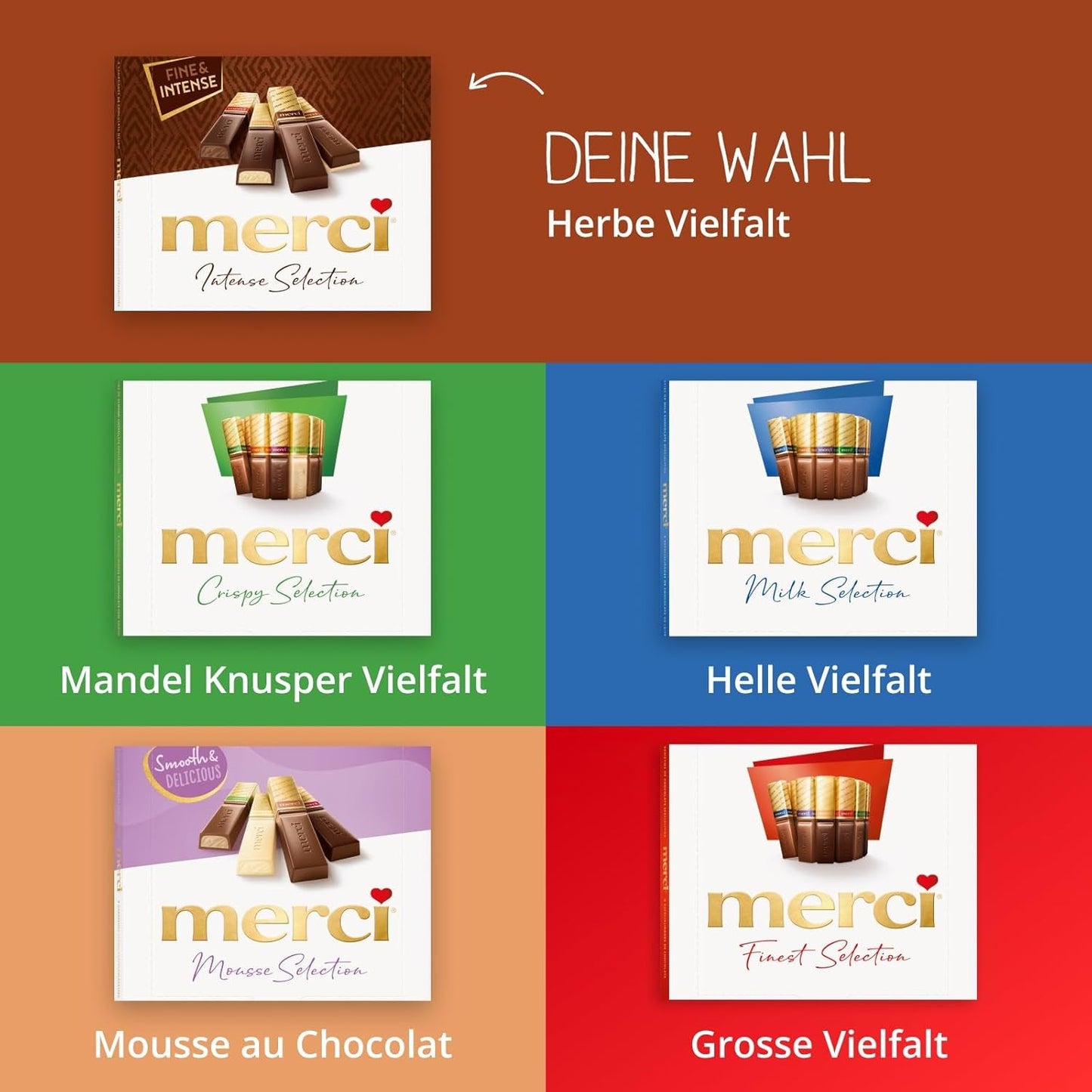 Finest Selection variant pure chocolade – 6 x 250g – Verfijnde specialiteiten van pure chocolade – Gevulde en ongevulde pralines