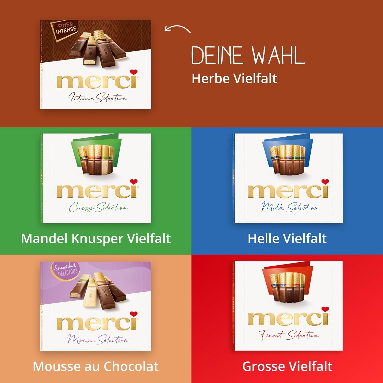 Finest Selection variant pure chocolade – 6 x 250g – Verfijnde specialiteiten van pure chocolade – Gevulde en ongevulde pralines