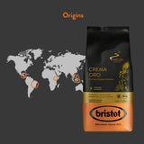 Bristot, Kaffeebohnen CREMA ORO – Totaal 1 kg – Mischung mit intensivem Aroma, süßem Geschmack, Gewürzen, Caramel, Sandelholznoten – Set met 2 pro 500 g