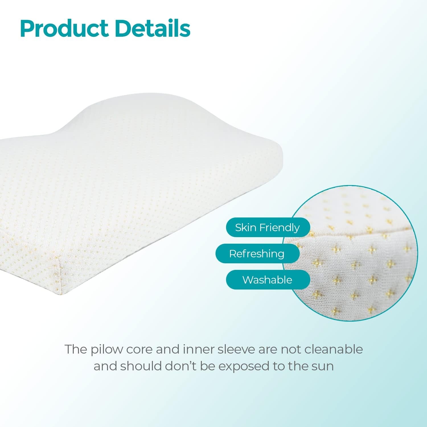 Edihome Neksteunkussen Nekpijnverlichtingskussen 50 x 30 x 10 cm Memory Foam Nekkussen Orthopedisch kussen Ergonomische dubbele katoenen hoes Hypoallergeen