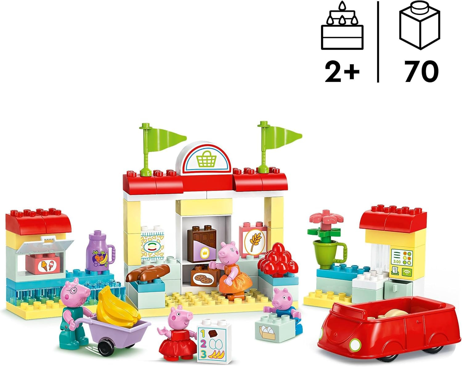 LEGO DUPLO 10434 Peppa's supermarkt: creatief educatief speelgoed en speelset, cadeau voor jongens en meisjes vanaf 2 jaar, stimuleert de behendigheid Bouwsets Besuche den LEGO-Store