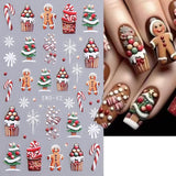 JMEOWIO Nagelsticker Weihnachten 6 Blatt Nail Art Sticker Selbstklebend Nagelaufkleber Schneeflocke Winterurlaub Niedlich Decoratie Nageldesign Zubehör