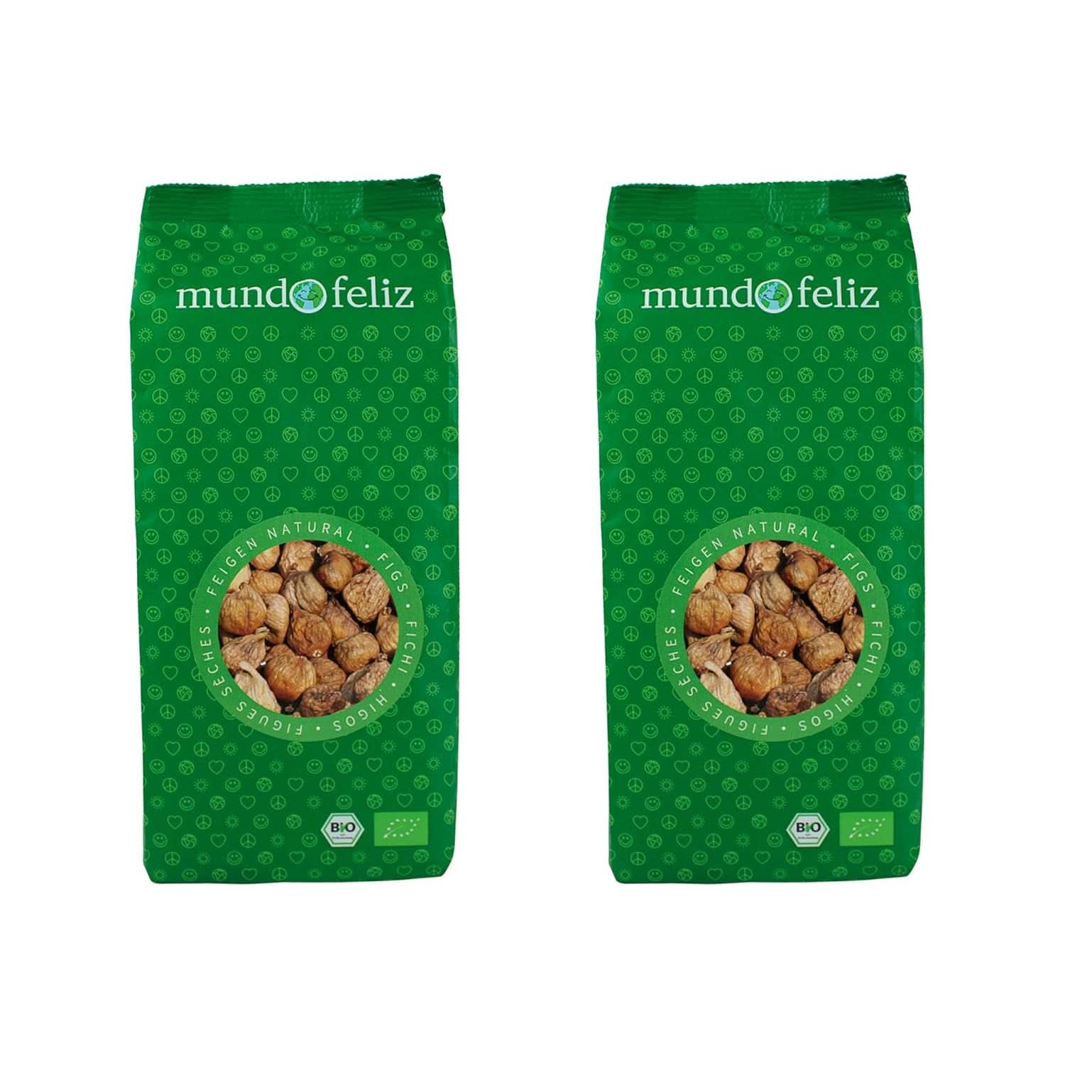 Mundo Feliz Gedroogde vijgen uit biologische landbouw, 2 x 500 gram Naty Shop gedehydrateerde producten