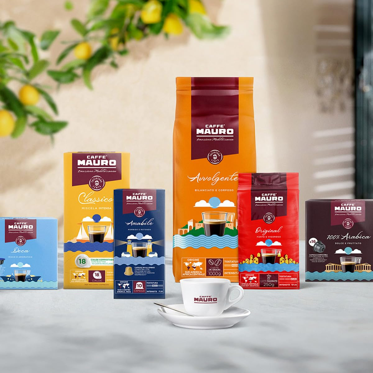 Caffè Mauro Torrefazione Kaffeekapseln Espresso Avvolgente, Intensität 8/10-144 Kapseln Compatibel met Kaffeemaschinen der Marke Lavazza* A Modo Mio*, 144 Stück, Hergestellt in Italien