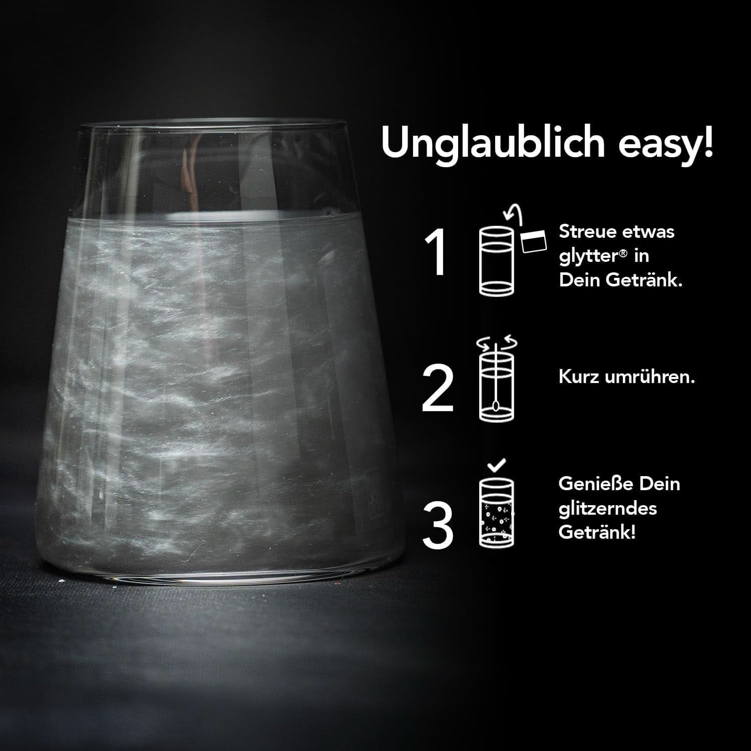 Glitterglitterpoeder voor drankjes (zilver) - Eetbare glitters voor drankjes, 10 gram Glitter Naty Shop