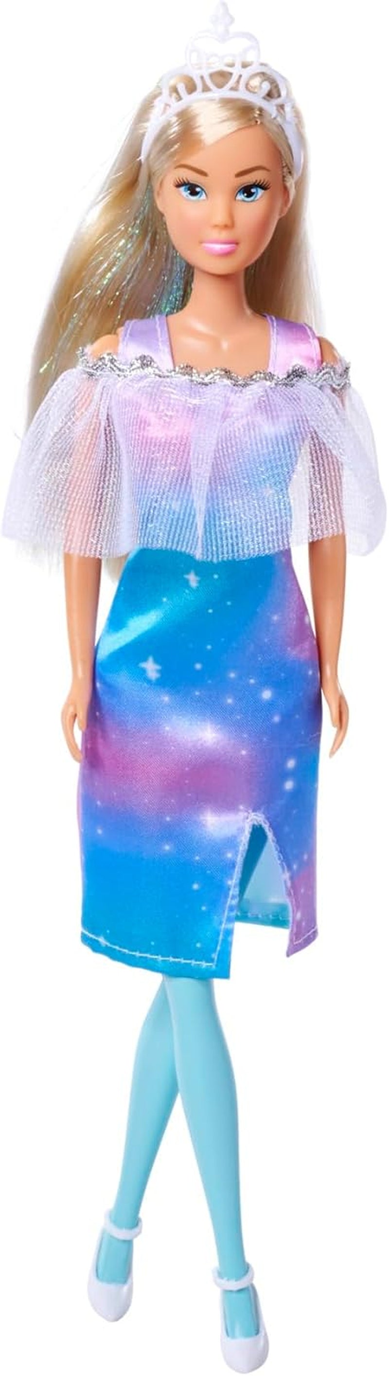 Simba Steffi Love Fantasy Princess, 4 verschillende kleuren, slechts één item verzonden, prinsessenpop met cape en glitterstrepen, 29 cm, vanaf 3 jaar