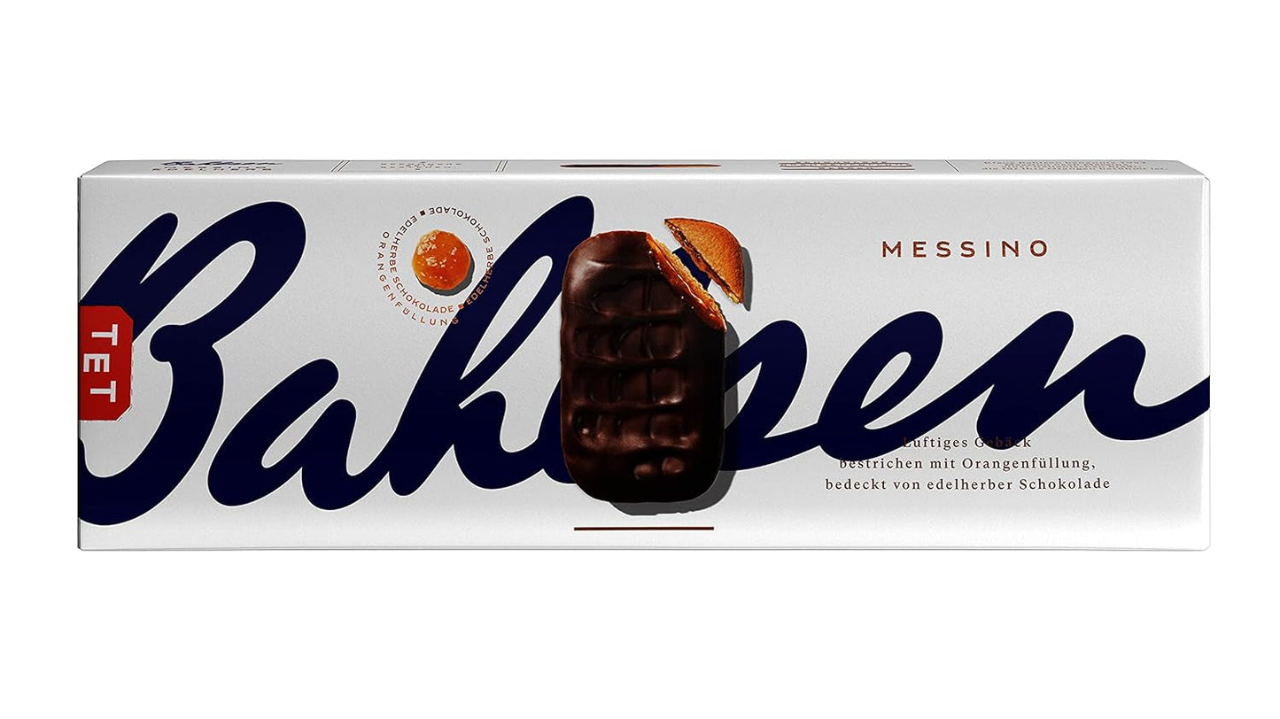 Bahlsen Messino Edelherb - Pak van 4 - Edelherb Chocolade Sinaasappel Vulling Pluizig Deeg (1 x 125g)