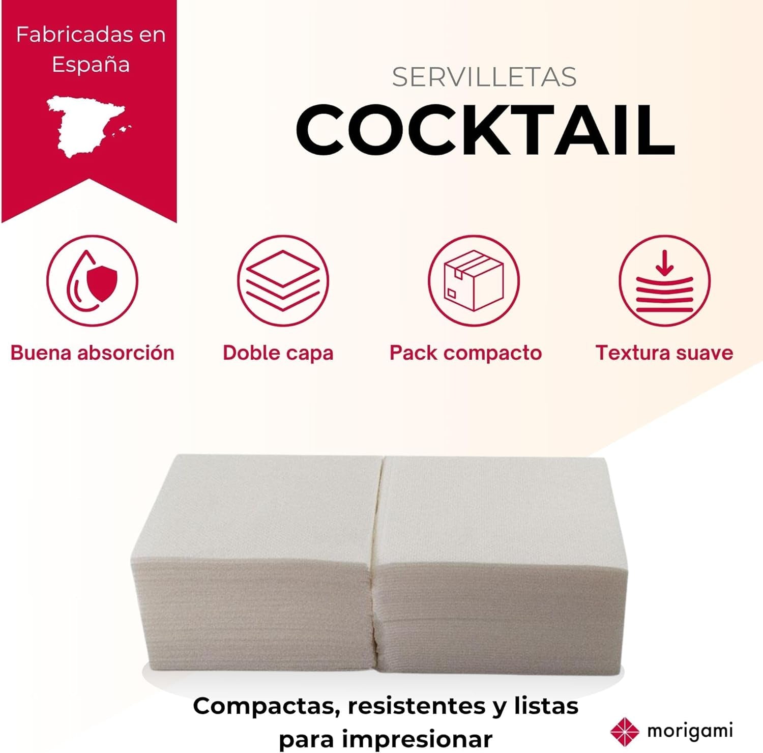 , Papieren cocktailservet, 1/4-vouw, kant, 150 servetten, wit