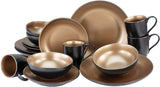 CreaTable, 23598, GLAMOR-serie - Goud, 16-delige serviesset, porseleinen combinatieservies, vaatwasmachine- en magnetronbestendig, kwaliteitsproductie