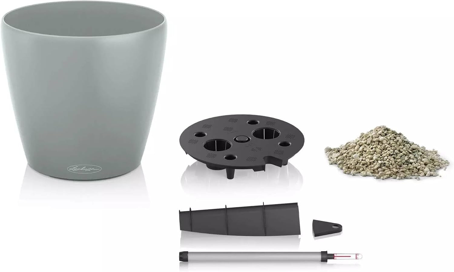 Plantenbak LECHUZA Classico Kleur ECO 60 Donkergrijs | Plantenbak met bewateringssysteem en waterniveau-indicator | Gemaakt van 100% gerecycled plastic | Matte afwerking | Ø 60 x 55,5cm | 18955