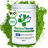 Matchatherapie 30+ | Biologische Matcha-theepoeder | 60 gram | Met een geverifieerd gehalte van minimaal 30 mg/g catechine EGCG | Ondersteunt het immuunsysteem en het energieniveau | Ceremoniële kwaliteit | Groene thee uit Japan