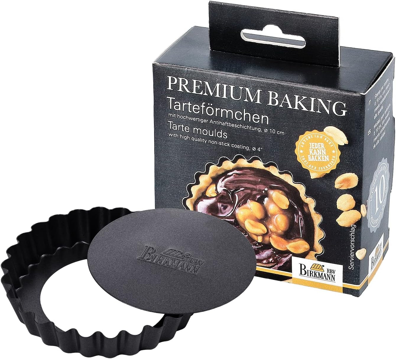 RBV Birkmann Premium Bakvorm, taartvorm, Ø 10 cm, 6 stuks, met afneembare bodem Vormen en bakplaten Naty Shop