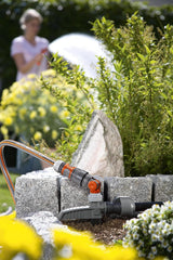 Gardena kraanaansluiting met waterstop, waterafvoer: aansluiting voor waterplug (artikelcode 8254), waterafvoer (artikelcode 8250, 8266), onderdeel van het leidingsysteem (05327-20), grijs