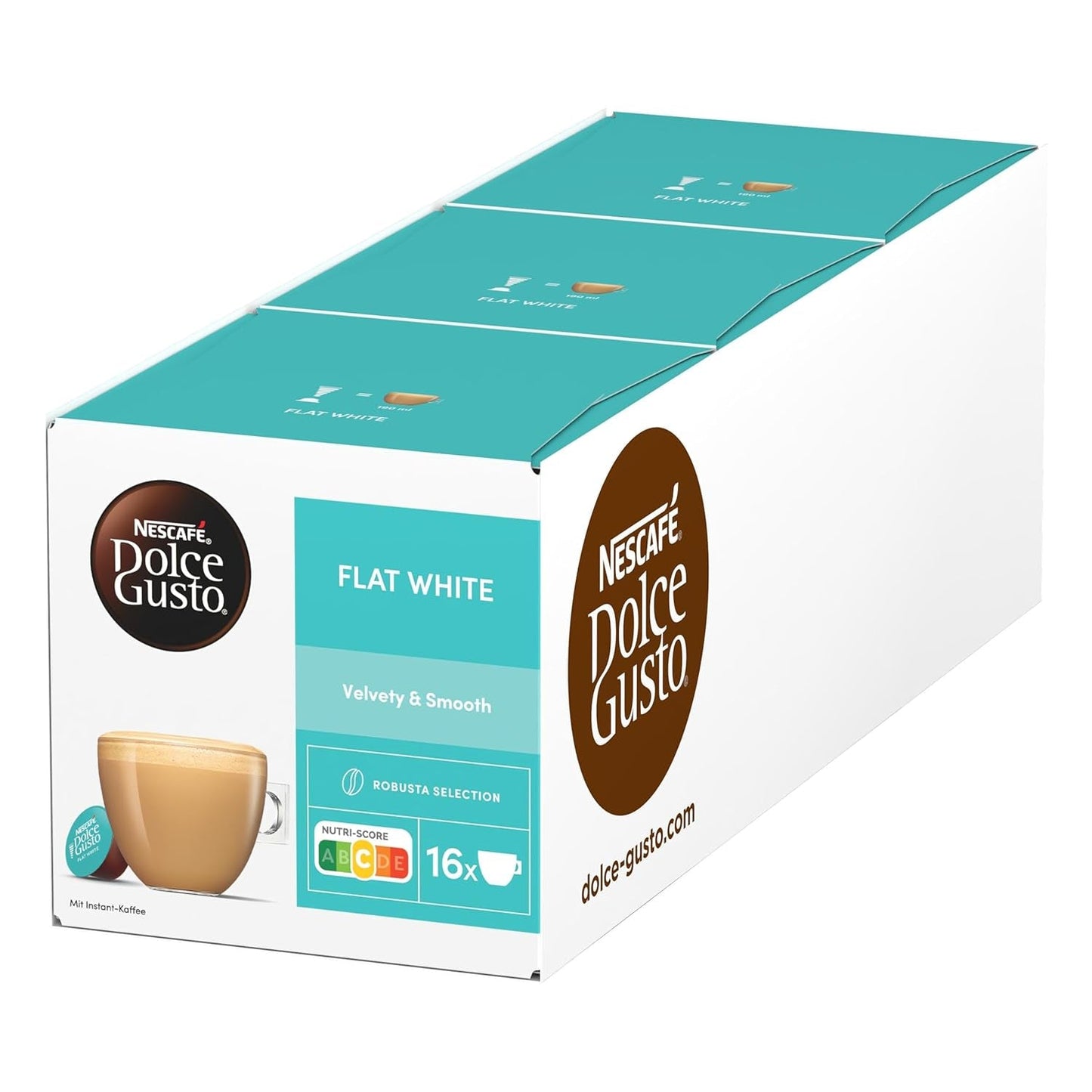 NESCAFÉ DOLCE GUSTO Flat White Kaffeekapseln 3er-pakket (3 x 16 Kapseln)