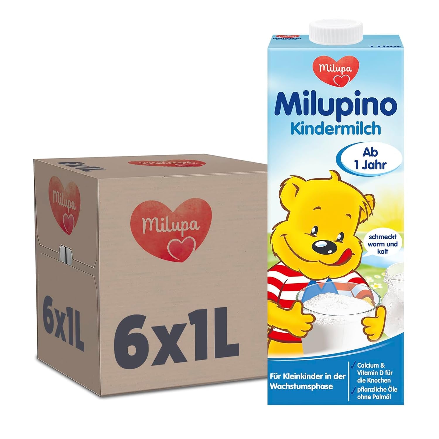 Milupa Milupino Kant-en-klare groeimelk (6x1L), vanaf 1 jaar, voor jonge kinderen in de groeifase