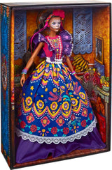 2022 Día De Muertos Barbiepop met gegolfde traditionele jurk, bloemenkrans en Calavera-gezichtsverf, cadeau voor verzamelaars