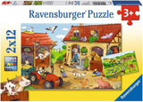 Ravensburger puzzel voor kinderen - 07574 Politie en brandweer - Puzzel voor 3+ 2X12-delige puzzel Naty Shop 07560 Bezig op de boerderij