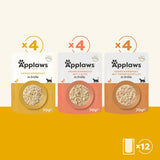Applaws Natuurlijk Nat Kattenvoer Sachets Multi Pack Kippenbouillon Selectie - 12 Zakjes x 70g