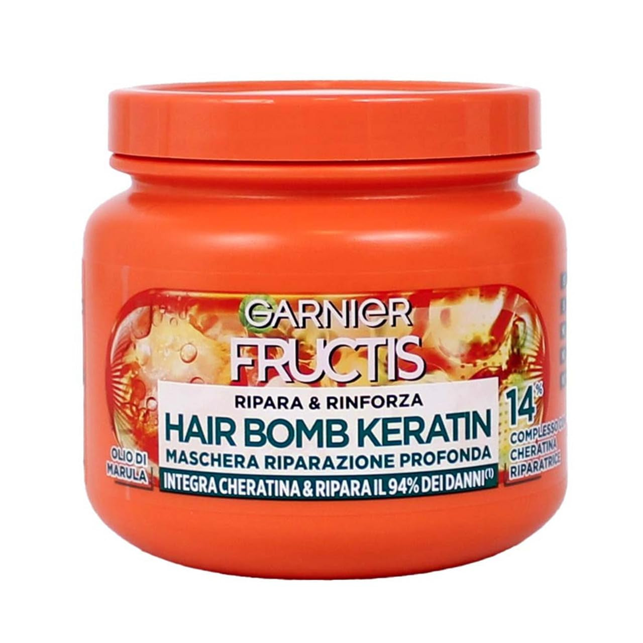 Garnier Fructis Diep Reparatiemasker voor Sterker Haar met Marula-olie en Keratine Hair Bomb Keratine Reparatie en Versterking 320ml Naty Shop Haarmasker