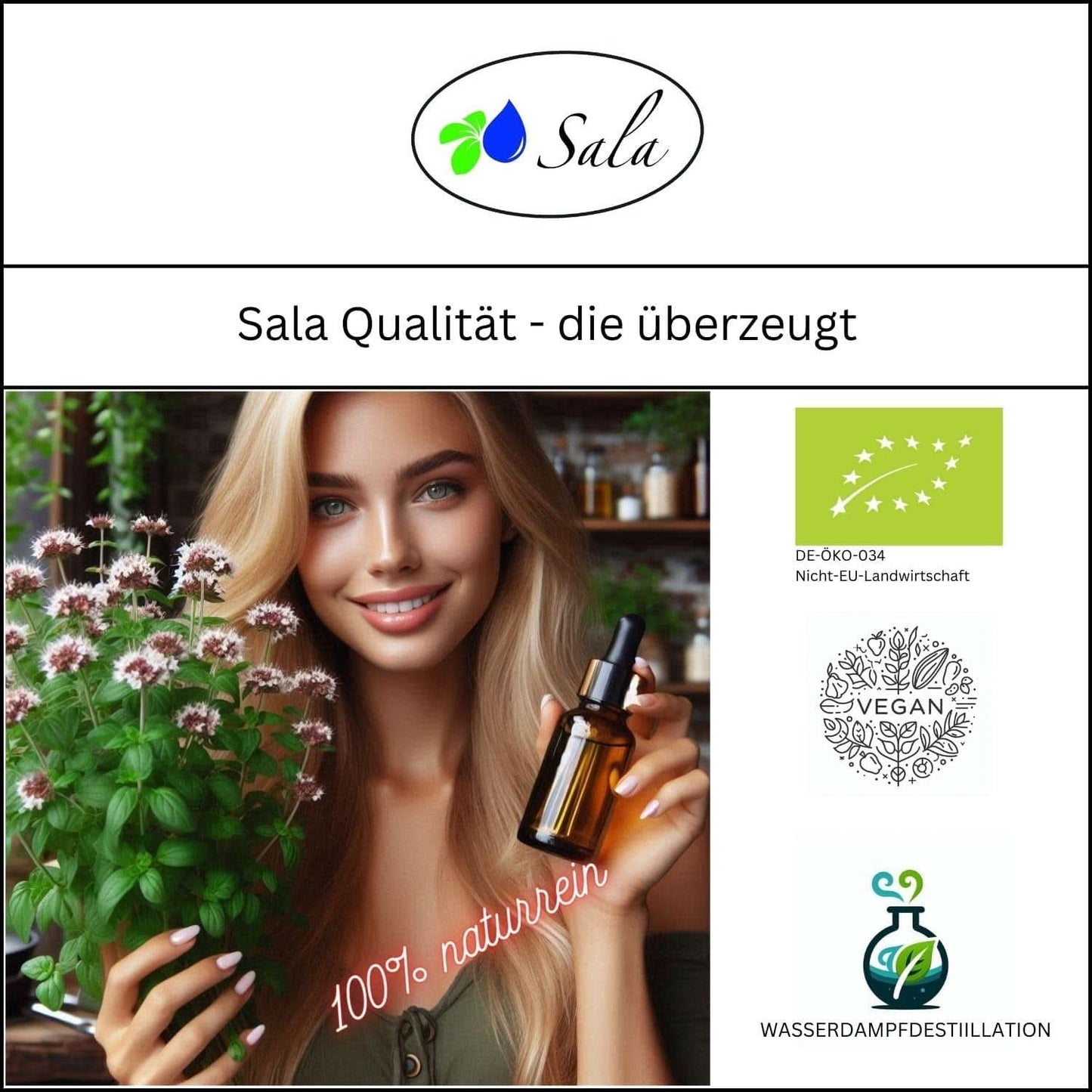 Oregano-olie Aroma Essentiële Oregano-olie BIO - Voor consumptie - 100% natuurlijk 30 ml Arome Naty Shop
