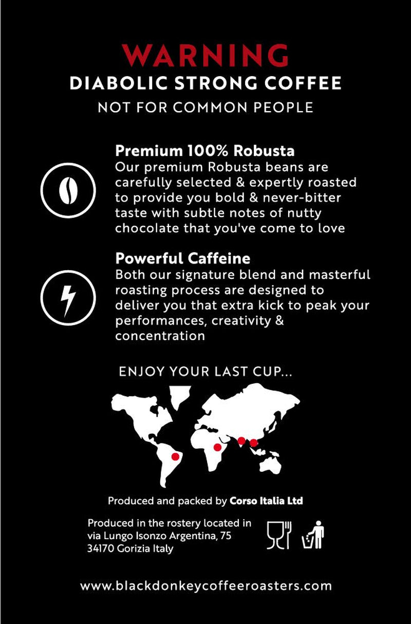 DUIVELSBRAAD | Koffiebonen 1KG | Extreem sterke koffie | Koffie met hoog cafeïnegehalte | Premium robuusta van