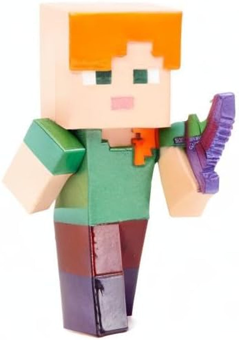 Jada Toys Minecraft-figurenset (4-delig) gemaakt van metaal - Minecraft Caves & Cliffs verzamelfiguren (Steve, Alex, Creeper en Warden) voor gamers en verzamelaars 8+ 6 cm elk Actiefiguren Naty Shop
