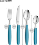 Beckmann & Rommerskirchen 2515 VALOA Besteckset 4 Persoons | 16-Teilig | Olie | Spülmaschinenfest | Hochglanzpoliert | Essbesteck: 4X Messer, Gabel, Esslöffel, Kaffeelöffel Keuken Naty Shop